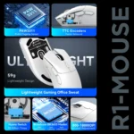 ⁦ATTACK SHARK R1 Wireless Gaming Mouse - Black⁩ - الصورة ⁦6⁩