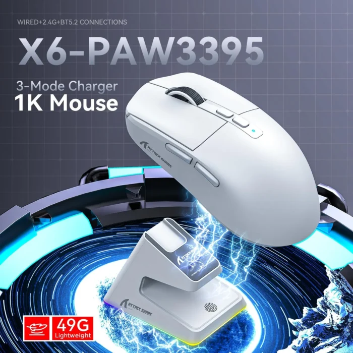⁦ATTACK SHARK X6 Wireless Gaming Mouse - Black⁩ - الصورة ⁦14⁩