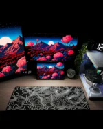 ⁦Black Topography Mousepad (30x80)⁩ - الصورة ⁦2⁩