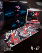Red Waves Mousepad (40x90)