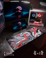 Red Waves Mousepad (30x80)