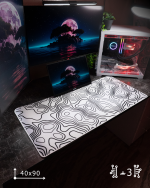 White Topography Mousepad (40x90)