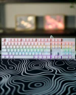 White Mechanical Arabic Keyboard 100%