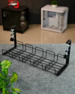 Black Under Desk Cable Tray - 45cm