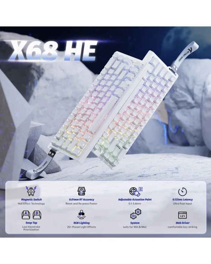 Keyboard Attack Shark X68 HE White - Image 4