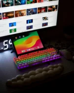 ⁦White Mechanical Arabic Keyboard 80%⁩ - الصورة ⁦3⁩