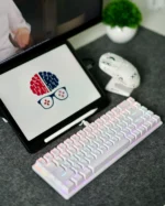 ⁦White Mechanical Arabic Keyboard 60%⁩ - الصورة ⁦7⁩