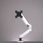 White Single Hydraulic Monitor Stand