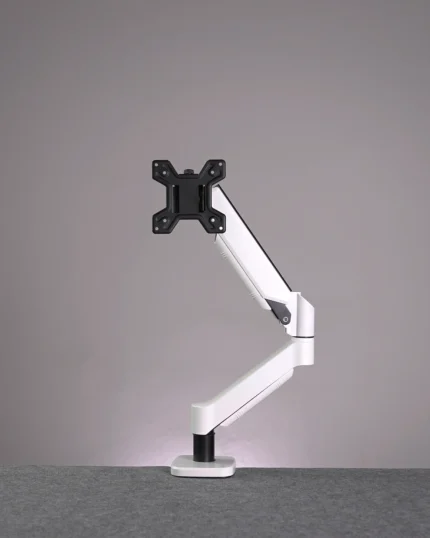 White Single Hydraulic Monitor Stand