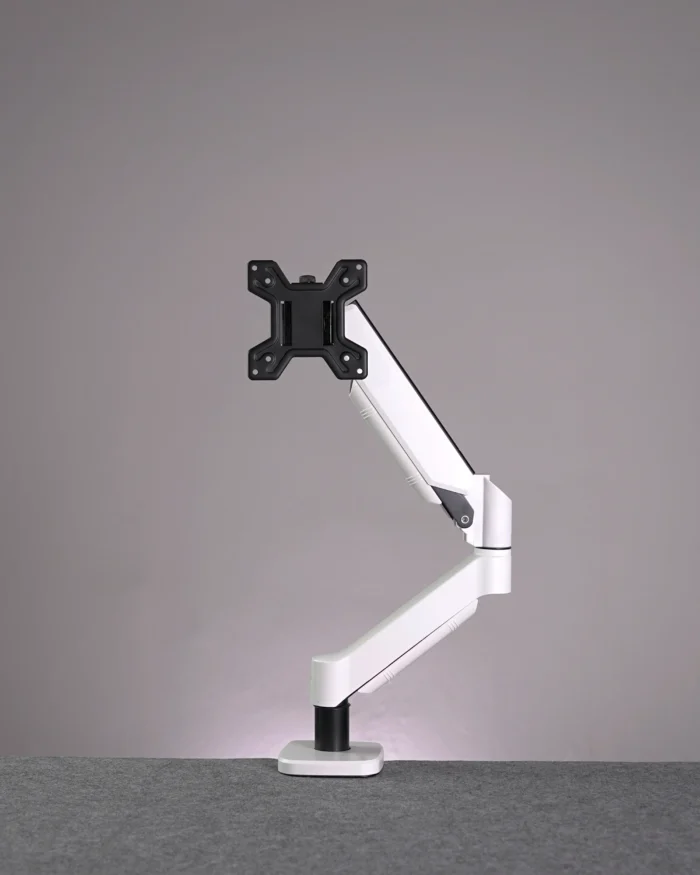 ⁦White Single Hydraulic Monitor Stand⁩ - الصورة ⁦1⁩