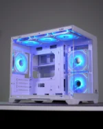 White Lone Warrior M-ATX PC Case + 6 Fans