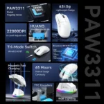 ATTACK SHARK X11 Wireless Gaming Mouse - Black - Image 5