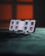 White 3D Digital Clock - Image 2