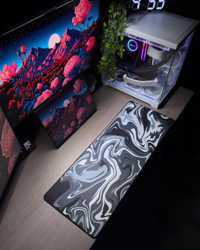 Black Waves Mousepad (30x80) - Image 1