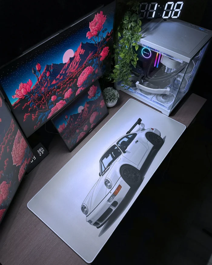 White Porsche Mousepad (40x90) - Image 1