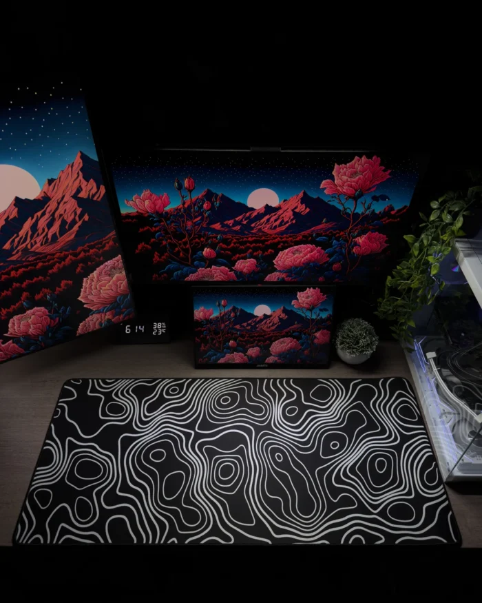 Black Topography Mousepad (40x90) - Image 2
