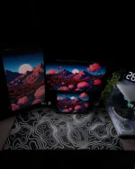 ⁦Black Topography Mousepad (50x100)⁩ - الصورة ⁦2⁩