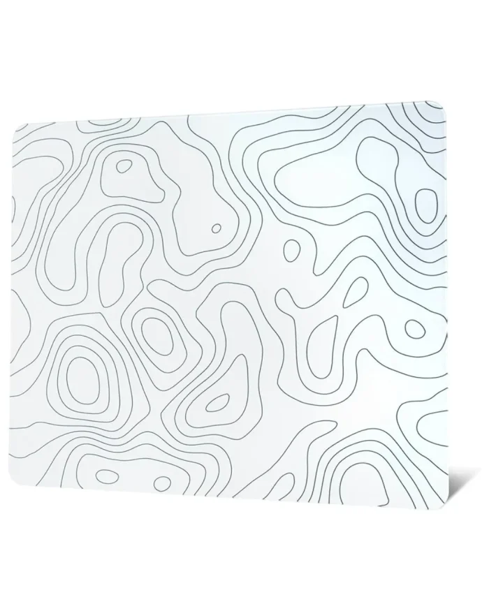 ⁦White Topography Glass Mousepad⁩ - الصورة ⁦1⁩
