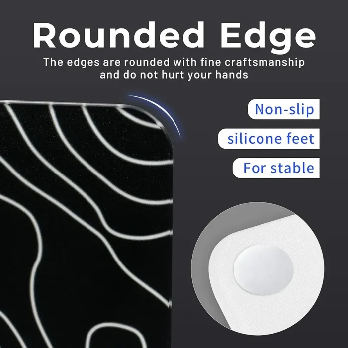 ⁦Black Topography Glass Mousepad⁩ - الصورة ⁦3⁩