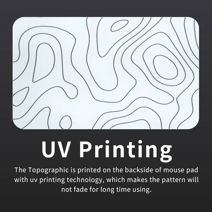 ⁦White Topography Glass Mousepad⁩ - الصورة ⁦3⁩