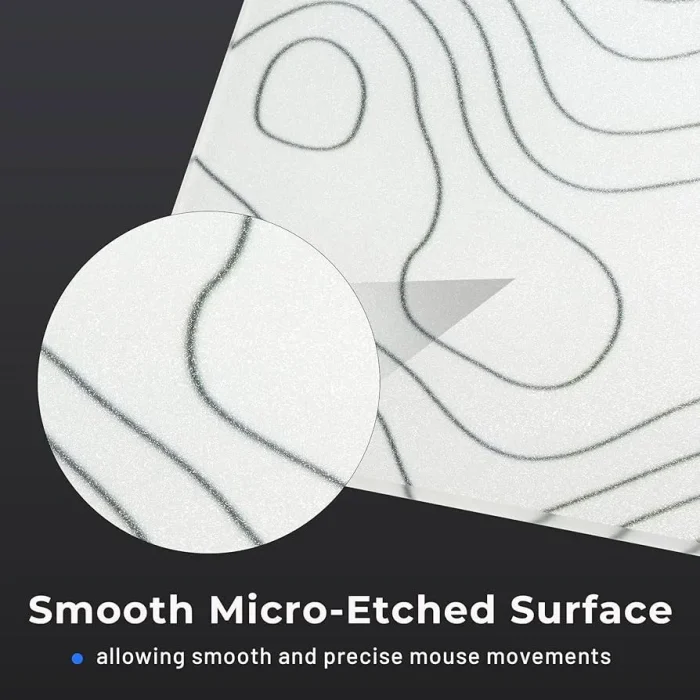 ⁦White Topography Glass Mousepad⁩ - الصورة ⁦4⁩