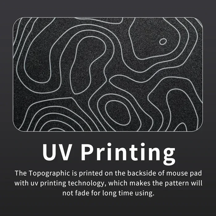 ⁦Black Topography Glass Mousepad⁩ - الصورة ⁦4⁩