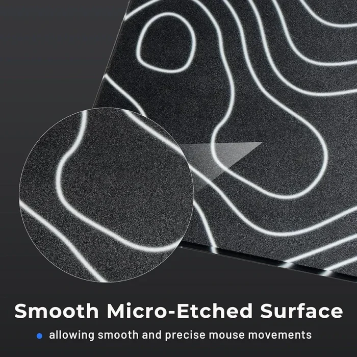⁦Black Topography Glass Mousepad⁩ - الصورة ⁦6⁩