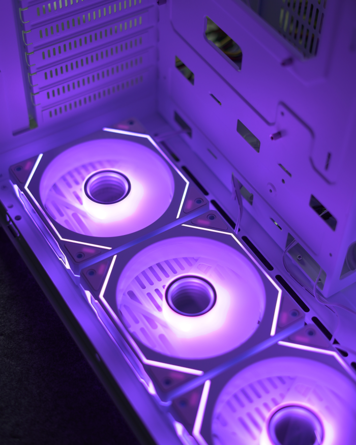 White Infinity RGB PC Fan Reversed - Image 3