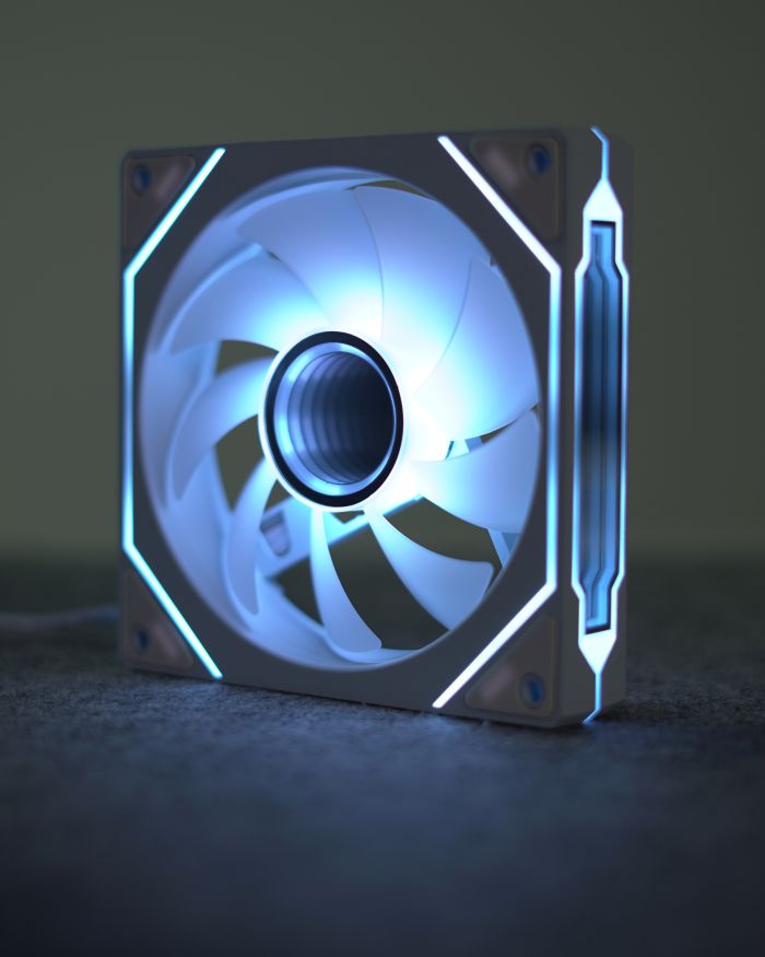 White Infinity RGB PC Fan Reversed - Image 2