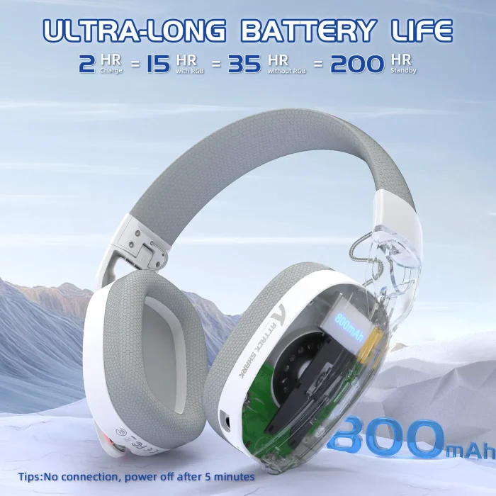Attack Shark L90 Headset - White - Image 3
