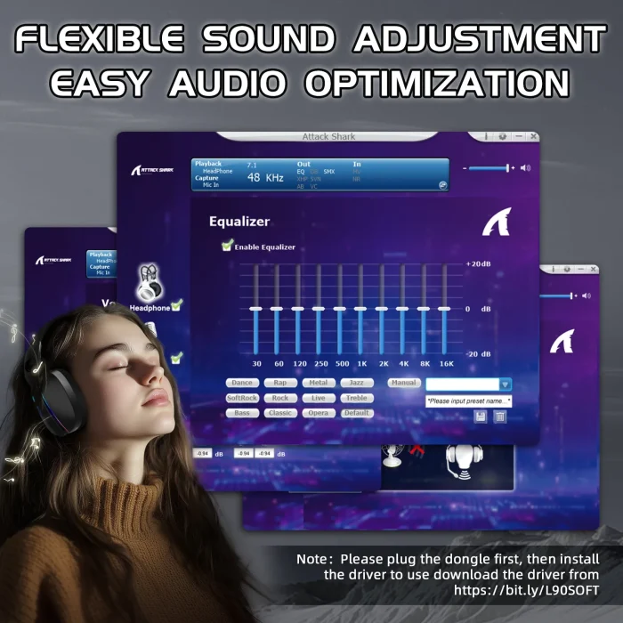 Attack Shark L90 Headset - Black - Image 9