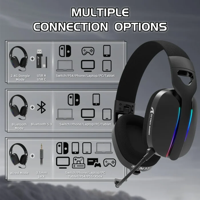 Attack Shark L90 Headset - Black - Image 4